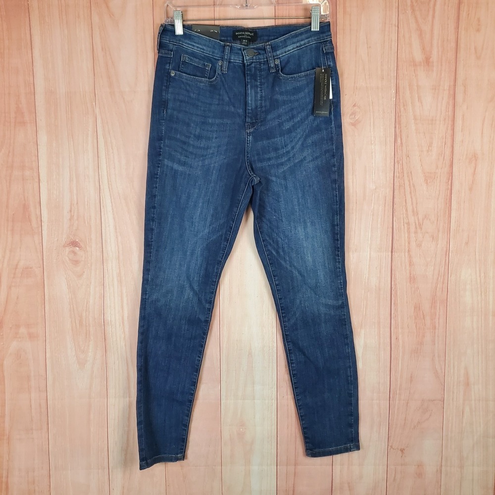 Banana Republic Women Jeans Sz 6 Cotton 5-Pockets Style Zip Fly Straight Leg